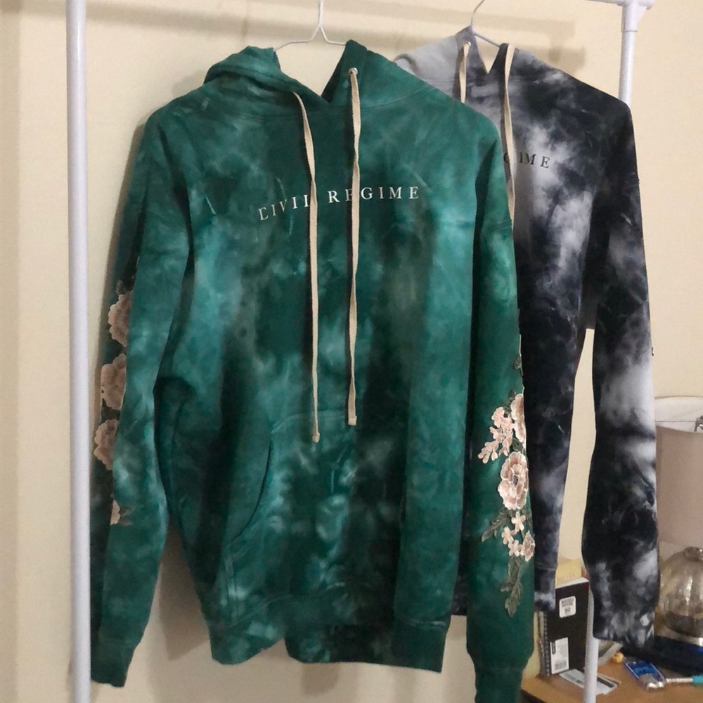 Civil Regime Marble Print Hoodie in GREEN!